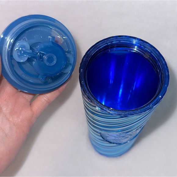 Starbucks Holiday 2023 Insulated Ribbon Tumbler Icicle Iridescent Blue 16 oz - Picture 2 of 5